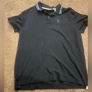 Psycho Bunny Navy Polo shirts
Size XXL navy with light blue collar